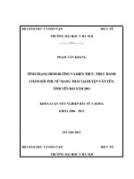 khóa luận tốt nghiệp tình trạng dinh dưỡng và kiến thức, thực hành chăm sóc phụ nữ mang thai tại huyện văn yên, tỉnh yên bái năm 2011 (1)