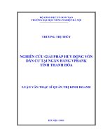 Nghiên cứu giải pháp huy động vốn dân cư tại ngân hàng VPBANK tỉnh thanh hóa