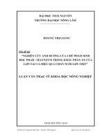 nghiên cứu ảnh hưởng của chế phẩm sinh học phar-selenzym trong khẩu phần ăn đến khả năng sản xuất của lợn nái và hiệu quả chăn nuôi lợn thịt