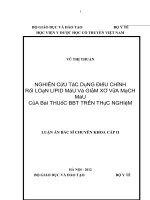 nghiên cứu tác dụng điều chỉnh rối loạn lipid máu và giảm xơ vữa mạch máu của bài thuốc bbt trên thực nghiệm (2)