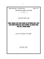 mô tả việc sử dụng giày, dép của bệnh nhân đái tháo đường tại bệnh viện nội tiết trung ương và một số yếu tố liên quan