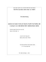 Khảo sát khả năng sử dụng ngôn ngữ bpel để cài đặt các mô hình tiến trình phần mềm