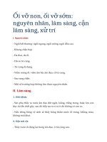 Ối vỡ non, ối vỡ sớm nguyên nhân, lâm sàng, cận lâm sàng, xử trí