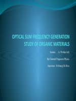 OPTICAL SUM FREQUENCY GENERATION STUDY OF ORGANIC MATERIALS