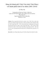 đảng bộ thành phố vĩnh yên (tỉnh vĩnh phúc) với thành phần kinh tế tư nhân (2001-2010)