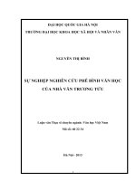 sự nghiệp nghiên cứu phê bình văn học của nhà văn trương tửu