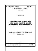 đánh giá hàm lượng axit folic trong khẩu phần của phụ nữ tuổi sinh đẻ ở một huyện ngoạithành hà nội
