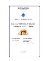 Khảo sát thành phần hóa học của hạt cau areca catechu l