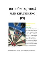 ĐO LƯỜNG SỰ THOẢ MÃN KHÁCH HÀNG phần 1
