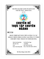 hoàn thiện kế toán tiền lương và các khoản trích theo lương tại công ty tnhh xây chế biến thực phẩm tân minh hương