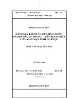 khảo sát tác dụng không mong muốn của bài thuốc trên một số chỉ tiêu lâm sàng và cận lâm sàng
