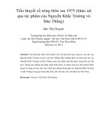 tiểu thuyết về nông thôn sau 1975 (khảo sát qua tác phẩm của nguyễn khắc trường và đào thắng)