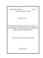 đánh giá tính an toàn của dung dịch sodium phosphate trong nội soi đại tràng ở trẻ em