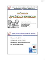 Hướng dẫn lập KẾ HOẠCH KINH DOANH
