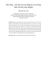 đời sống , việc làm của lao động di cư từ nông thôn tới khu công nghiệp