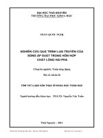 nghiên cứu quá trình lan truyền của sóng áp suất trong hỗn hợp chất lỏng hai pha