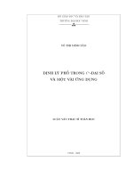 Định lý phổ thông trong C* đại số và một vài ứng dụng
