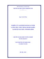 Nghiên cứu giải pháp đảm bảo an ninh lương thực, thực phẩm cho hộ nghèo tại huyện mai châu, tỉnh hòa bình