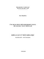 ứng dụng phần mềm microsoft excel để giải bài toán thông kê