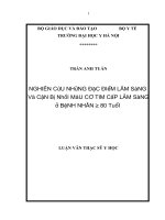 nghiên cứu những đặc điểm lâm sàng, cận lâm sàng ở bệnh nhân ≥ 80 tuổi bị nhồi máu cơ tim cấp