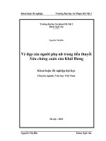 Khóa luận tốt nghiệp vẻ đẹp của người phụ nữ trong tiểu thuyết nửa chừng xuân của khái hưng