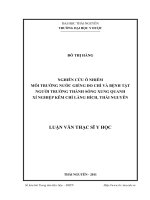 nghiên cứu ô nhiễm môi trường nước giếng do chì và bệnh tật người trưởng thành sống xung quanh xí nghiệp kẽm chì làng hích, thái nguyên