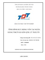 LUẬN VĂN Tình Hình Huy Động Vốn Tại Ngân hàng TMCP Sài Gòn – QTK Lý Thái Tổ