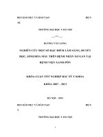 nghiên cứu một số đặc điểm lâm sàng, huyết học, sinh hóa máu trên bệnh nhân xơ gan tại bệnh viện xanh-pôn