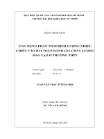 ứng dụng phân tích định lượng nhiều chiều vào bài toán đánh giá chất lượng đào tạo ở trường thpt