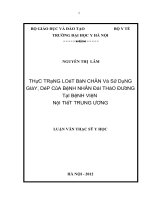 thực trạng loét bàn chân và sử dụng giày, dép của bệnh nhân đái tháo đường tại bệnh viện nội tiết trung ương