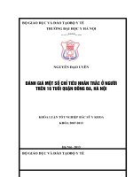 đánh giá tình trạng dinh dưỡng ở người trưởng thành quận đống đa theo tuổi và giới dựa trên bmi