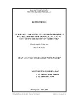 nghiên cứu ảnh hưởng của chế phẩm vi sinh vật hữu hiệu (em) đến sinh trưởng, năng suất và chất lượng chè kim tuyên tại phú thọ