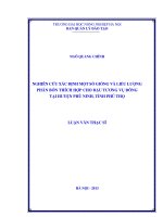 NGHIÊN CỨU XÁC ĐỊNH MỘT SỐ GIỐNG VÀ LIỀU LƯỢNG PHÂN BÓN THÍCH HỢP CHO ĐẬU TƯƠNG VỤ ĐÔNG TẠI HUYỆN PHÙ NINH, TỈNH PHÚ THỌ