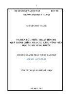 nghiên cứu phẫu thuật hỗ trợ quá trình chỉnh nha các răng vĩnh viễn mọc ngầm vùng trước (tóm tắt)