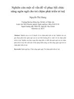 nghiên cứu một số vấn đề về phục hồi chức năng ngôn ngữ cho trẻ chậm phát triển trí tuệ