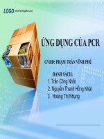 Đồ án công nghệ 2 ỨNG DỤNG CỦA PCR