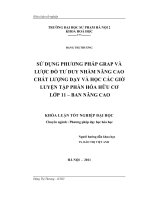 Sử dụng phương pháp Grap và lược đồ tư duy nhằm nâng cao chất lượng dạy và học các giờ luyện tập phần Hóa hữu cơ lớp 11 Ban nâng cao