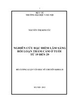 nghiên cứu đặc điểm lâm sàng rối loạn trầm cảm ở lứa tuổi  từ 19 đến 29 điều trị nội trú tại bệnh viện tâm thần