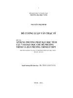 áp dụng phương pháp dạy học tích cực vào dạy học chủ đề phương trình và bất phương trình ở trung học phổ thông luận văn thạc sĩ toán học