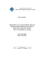 Ảnh hưởng của calcium nhúng trái sau thu hoạch đến thời gian tồn trữ và phẩm chất trái quýt đường (citrus reticulata blanco var  duong)