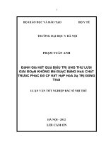 đánh giá kết quả điều trị ung thư lưỡi giai đoạn không mổ được bằng hóa chất trước phác đồ cf kết hợp hóa xạ trị đồng thời