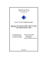 Xây dựng tiêu chuẩn cho sản phẩm dược liệu