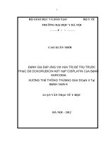 đánh giá đáp ứng với hóa trị bổ trợ trước phác đồ doxorubicin kết hợp cisplatin của bệnh sarcoma xương thể thông thường giai đoạn ii tại bệnh viện k