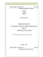 đánh giá kết quả ứng dụng kỹ thuật vi phẫu trong phẫu thuật nối ngón tay đứt rời