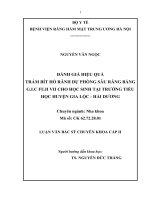 mô tả thực trạng sâu răng của học sinh lớp 1 của một số trường tiểu học thuộc huyện gia lộc - hải dương năm 2013