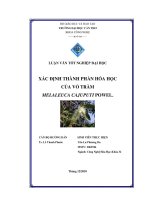 Xác định thành phần hóa học của vỏ tràm melaleuca cajuputi powel