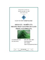 Khảo sát – nghiên cứu phương pháp tách phycocyanin trong tảo spirulina