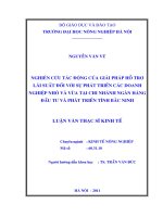 Nghiên cứu tác động của giải pháp hỗ trợ lãi suất với sự phát triển của các doanh nghiệp nhỏ và vừa tại chi nhánh ngân hàng đầu tư và phát triển tỉnh bắc ninh