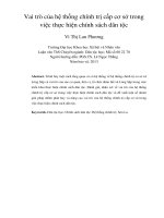 vai trò của hệ thống chính trị cấp cơ sở trong việc thực hiện chính sách dân tộc