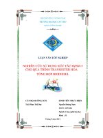 Nghiên cứu sử dụng xúc tác hzsm 5 cho phản ứng transester hóa tổng hợp biodiesel